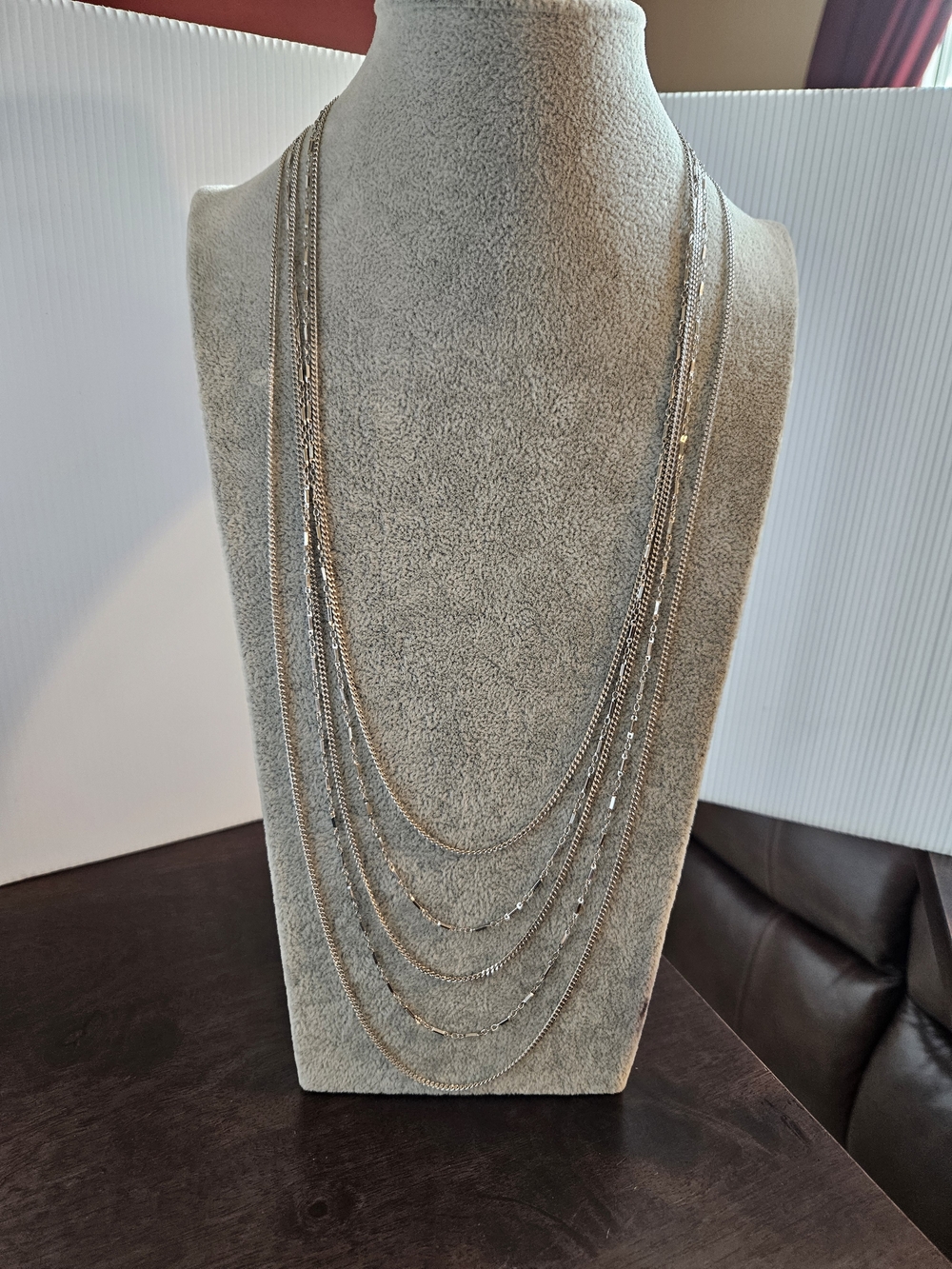 Vintage Monet Multi-Strand Silver-Tone Layered Necklace